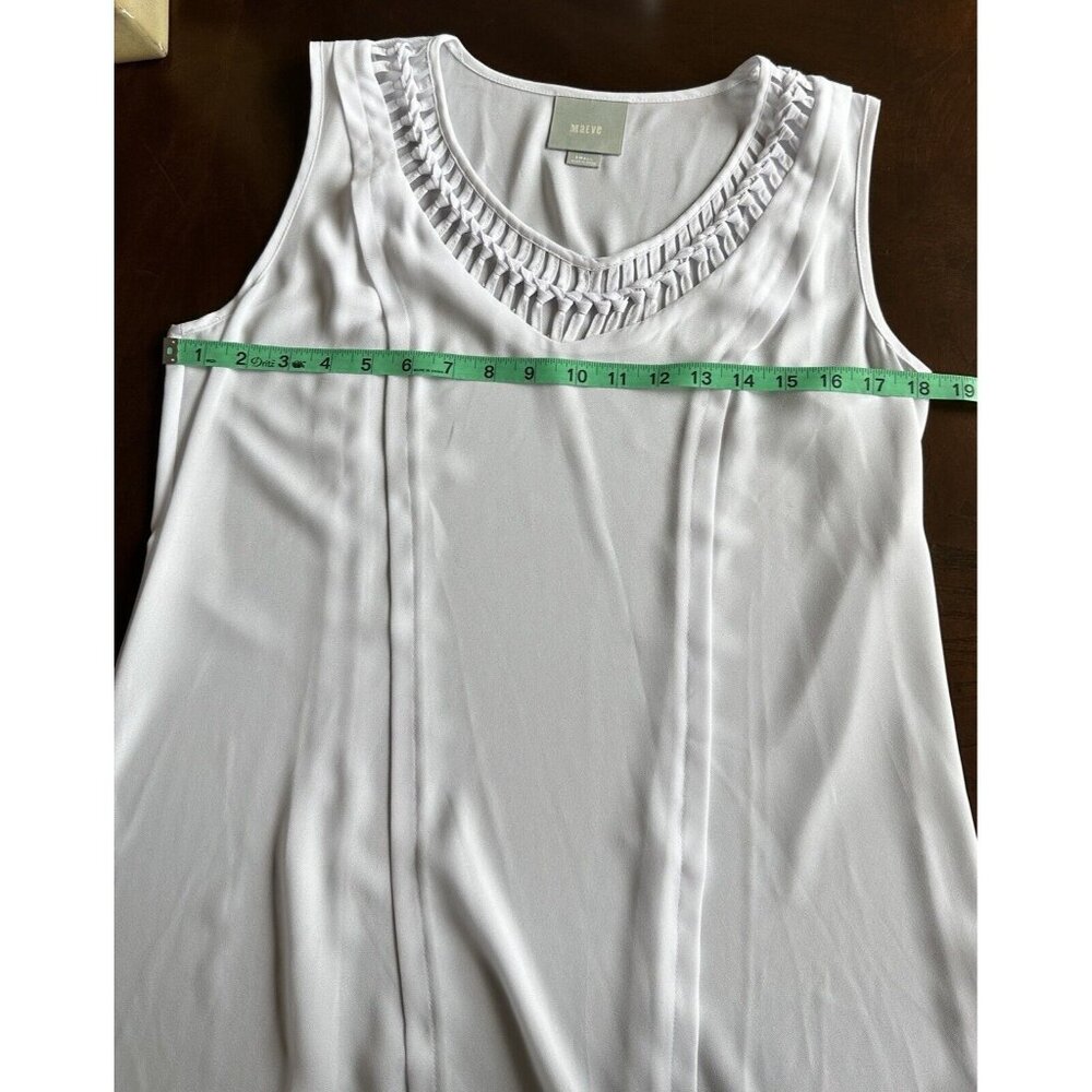 Maeve La Vista White Tank Top Shirt Blouse, Size S‎ Small, Anthropologie, $78 - Picture 6 of 7
